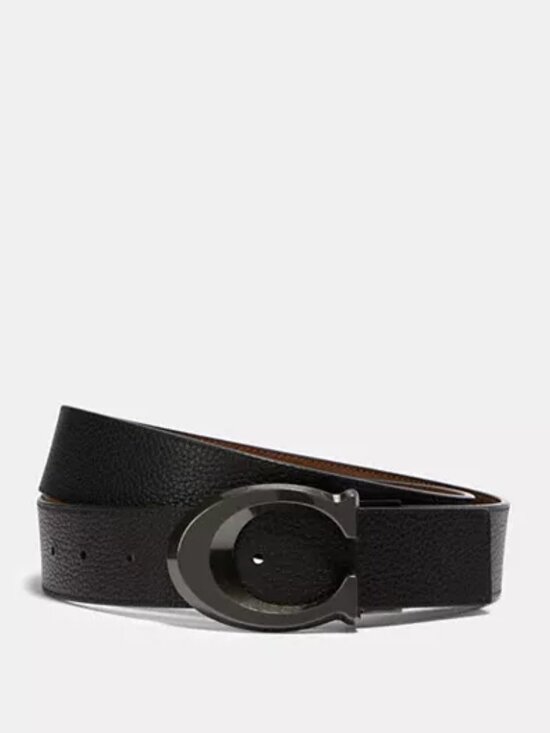 NWT COACH Signature Buckle Cut-To-Size Reversible Belt